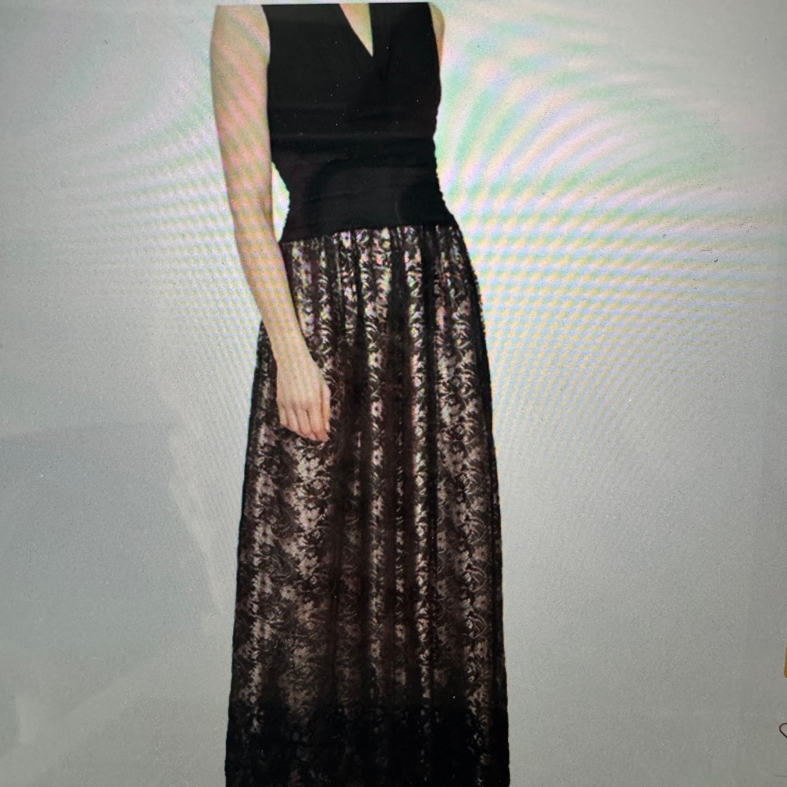 S.L. Fashions Formal Dressy Evening Gown Maxi Dress Lace Skirt Women's Size 14w